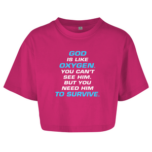 Damen Oversize Crop Topgod is like oxygen