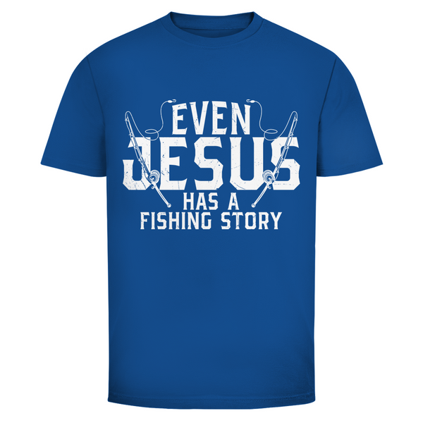 Herren T-Shirt even jesus has a fishing story angler