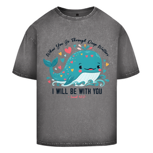 Oversize Washed T-Shirt Deep Waters Isaiah 43:2