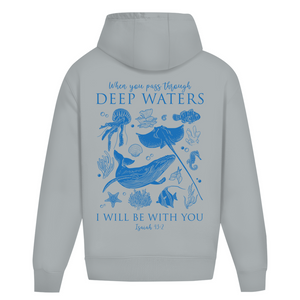 Oversize Hoodie Ohne Kordel deep waters isaiah 43:2