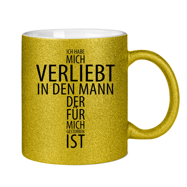 Glitzertasse ich habe mich verliebt