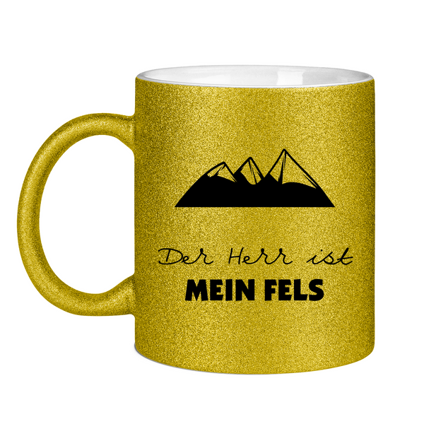 Glitzertasse der herr ist mein fels