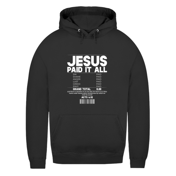 Damen Hoodie jesus paid it all acts 4:12