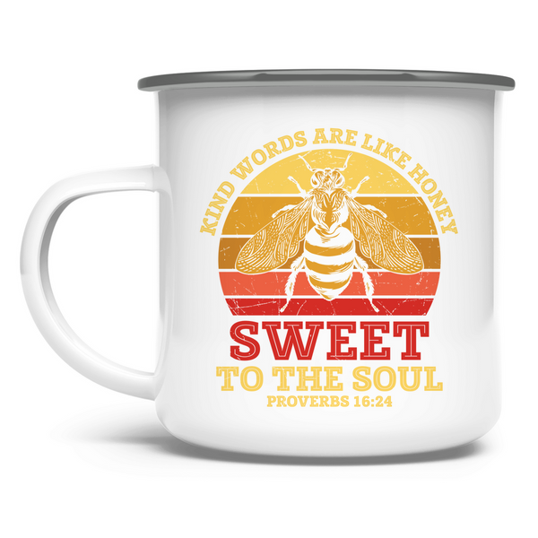 Emaille Tasse kind words are like honey proverbs 16:24