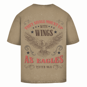 Oversize Washed T-Shirt mount up with wings isaiah 40:31
