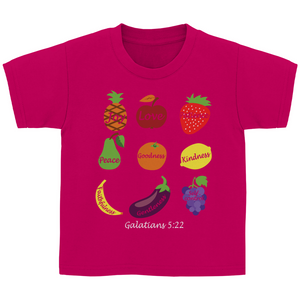 Kinder T-Shirt joy love patience galatians 5:22