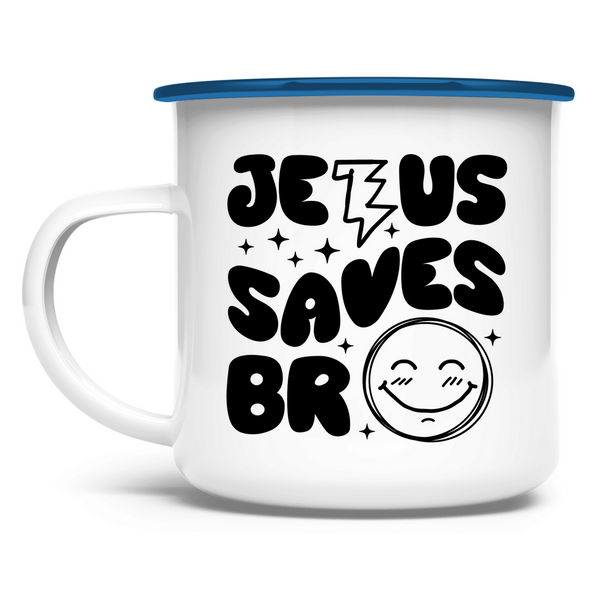 Emaille Tasse jesus saves bro