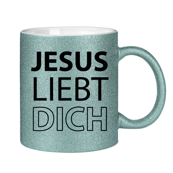 Glitzertasse jesus liebt dich