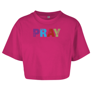 Damen Oversize Crop Top pray on it