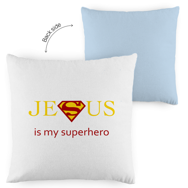 Kopfkissen zweifarbig jesus is my superhero