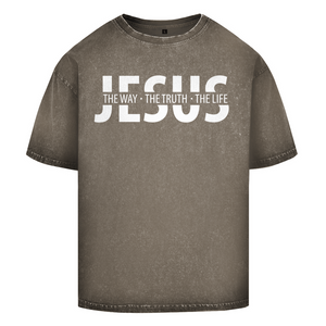 Oversize Washed T-Shirt jesus the way the truth the life