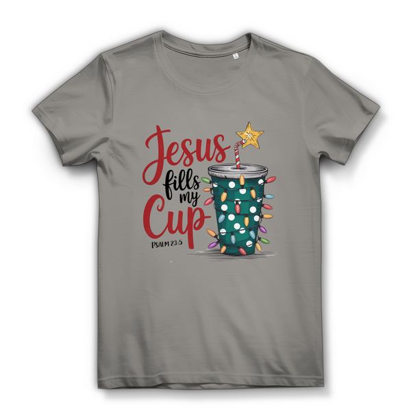 Damen Bio T-Shirt jesus fills my cup psalm 23.5