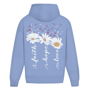 Oversize Hoodie Ohne Kordel faith hope love blumen