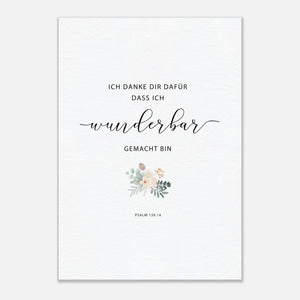 wunderbar gemacht psalm 139.14 Leinwandbild