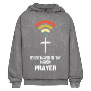 Oversize Washed Hoodie enter the password for god