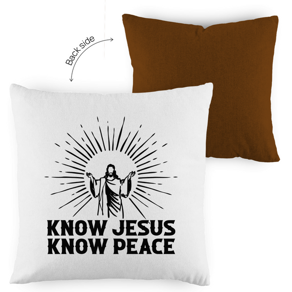 Kopfkissen zweifarbig know jesus know peace