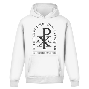Oversize Hoodie Ohne Kordel in hoc signo vinces Christogramm