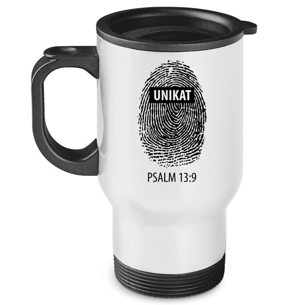 Edelstahl-Thermobecher unikat fingerabdruck psalm 13:9