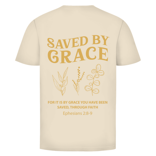 Herren T-Shirt saved by grace ehpesians 2:8-9