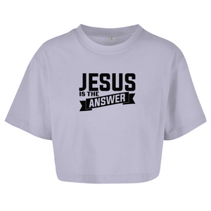 Damen Oversize Crop Top jesus is the answer
