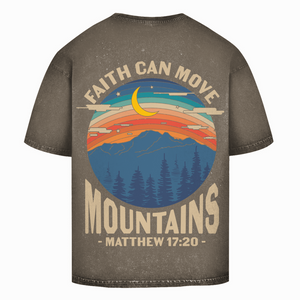 Oversize Washed T-Shirt faith can move mountains matthew 17:20