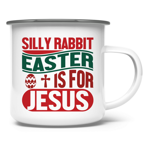 Emaille Tasse silly rabbit ostern osterhase