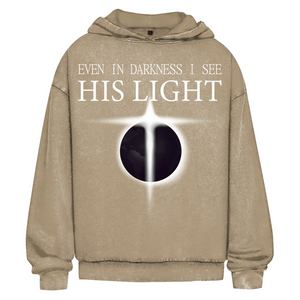 Oversize Washed Hoodie even in darkness i see his light
