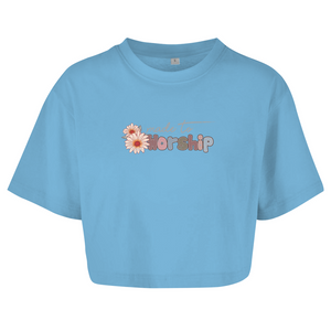 Damen Oversize Crop Top made to worship