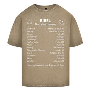 Oversize Washed T-Shirt bibel notfallnummern