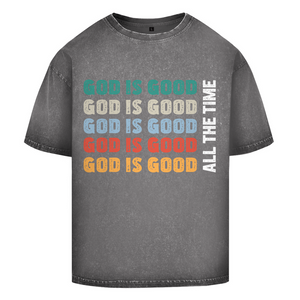 Oversize Washed T-Shirt god is good retro