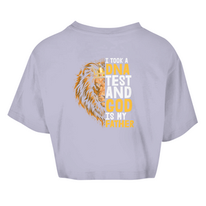 Damen Oversize Crop Top god is my father