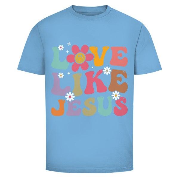 Herren T-Shirt love like jesus retro