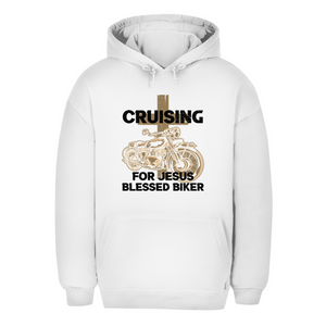 Unisex Oversize Hoodie cruising for jesus blessed biker