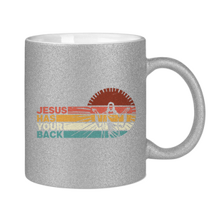 Glitzertasse jesus has your back