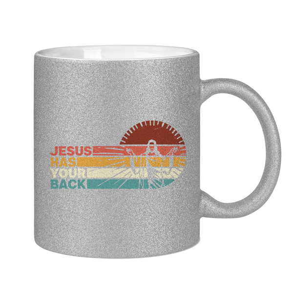 Glitzertasse jesus has your back