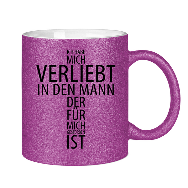 Glitzertasse ich habe mich verliebt