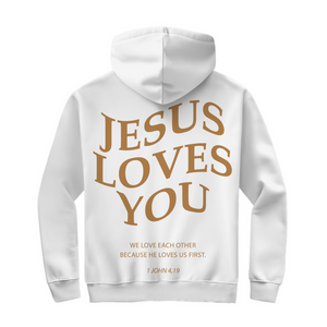Herren Zipper Hoodie jesus loves you 1 john 4,19