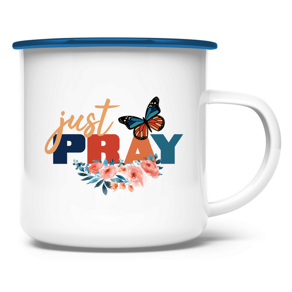 Emaille Tasse just pray