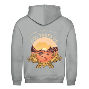 Herren Hoodie god take us through the desert