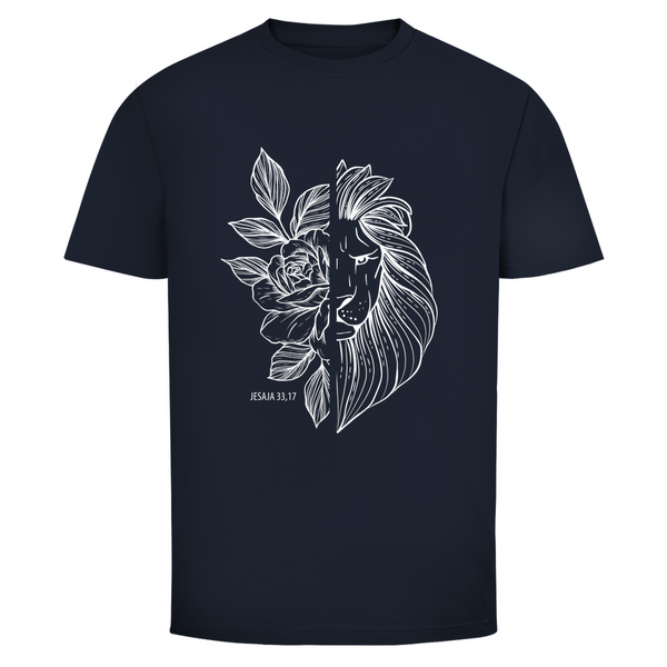 Herren T-Shirt Blume Löwe jesaja 33,17