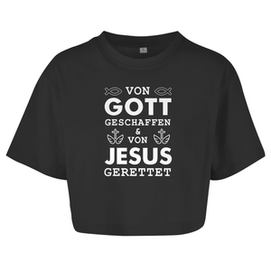 Damen Oversize Crop Top von gott geschaffen
