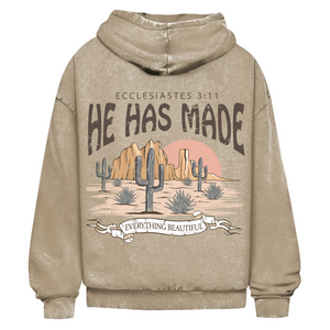 Oversize Washed Hoodie everything beautiful ecclesiastes 3:11