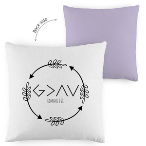 Kopfkissen zweifarbig got is greater romans 8:28 pfeile