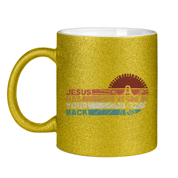 Glitzertasse jesus has your back