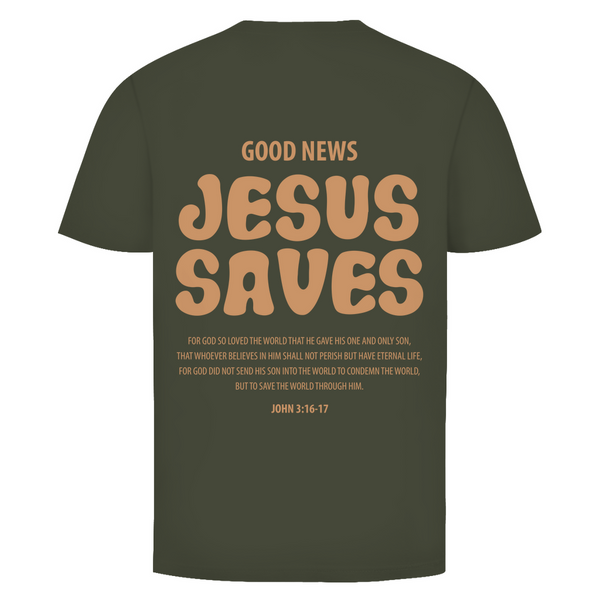 Herren T-Shirt jesus saves john 3:16-17