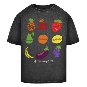 Oversize Washed T-Shirt Joy Love Patience galatians 5:22