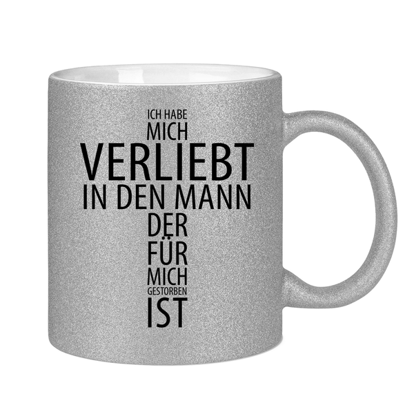 Glitzertasse ich habe mich verliebt