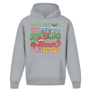 Oversize Hoodie Ohne Kordel dance like frosty love like jesus