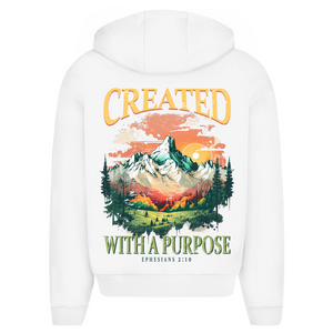 Oversize Zipper Hoodie created with a purpose ephesians 2:10