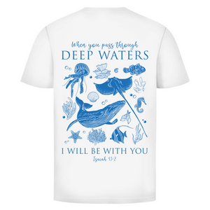 Herren T-Shirt deep waters isaiah 43:2
